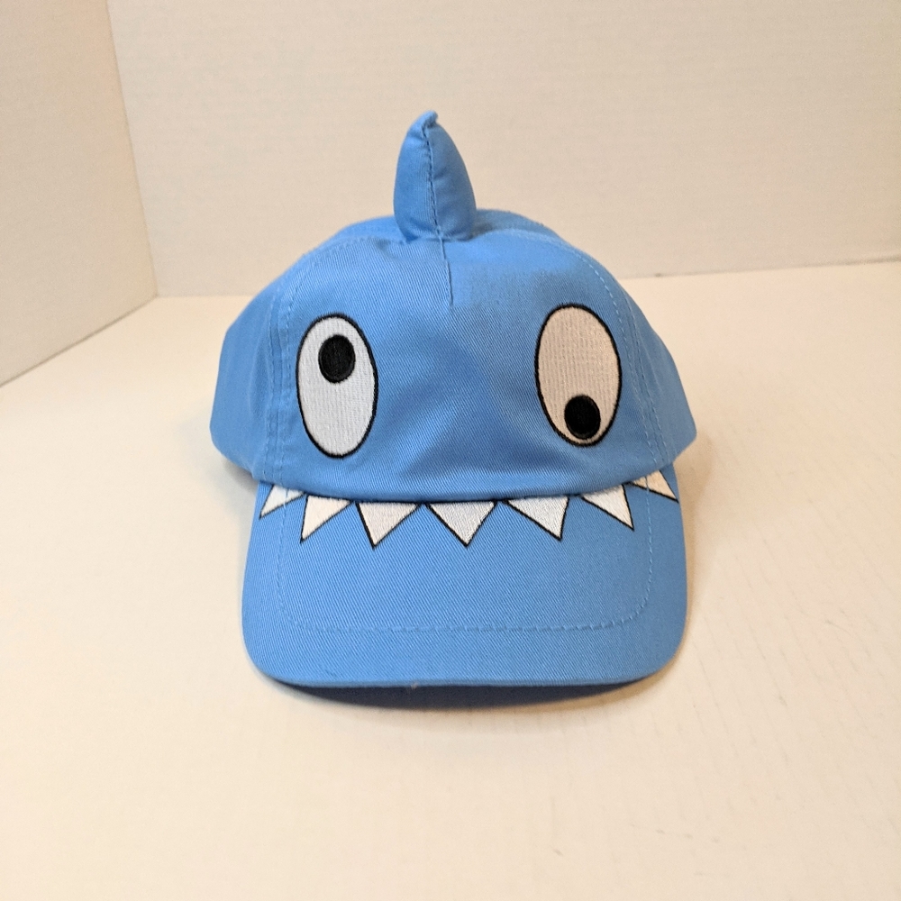 Kids 2T-4T Shark Face Embroidery Blue Ball Cap Hat